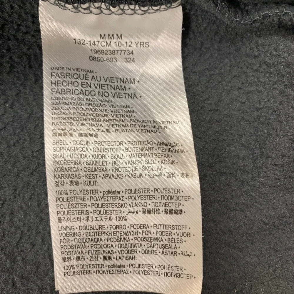 Nike 3 Brand Hoodie Boys Medium Black Full Zip Fleece‎ Russell Wilson DA1602-010